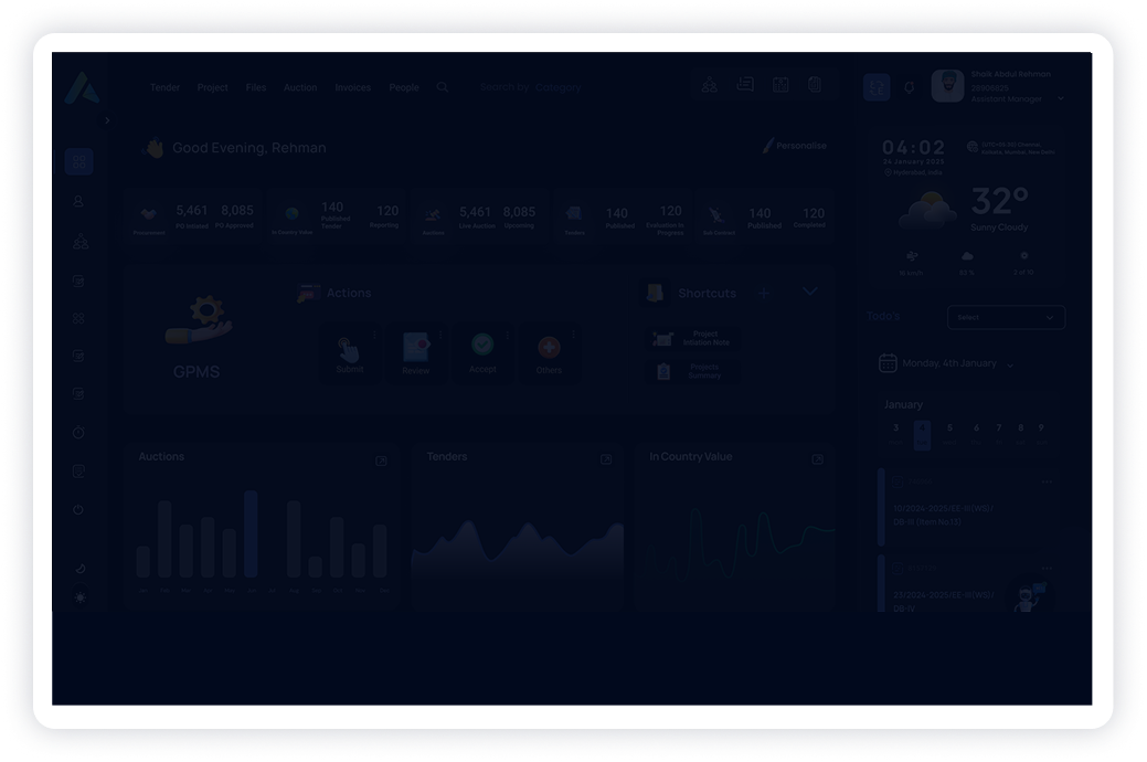 Dashboard Interface